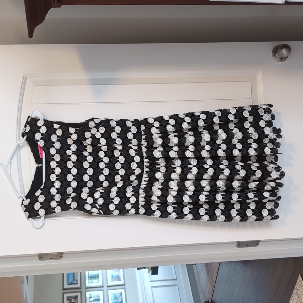 Betsey Johnson Black and White Polka Dot Dress Size 8